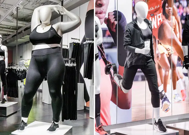 Nike is showcasing its athletic wear on plus size mannequins.