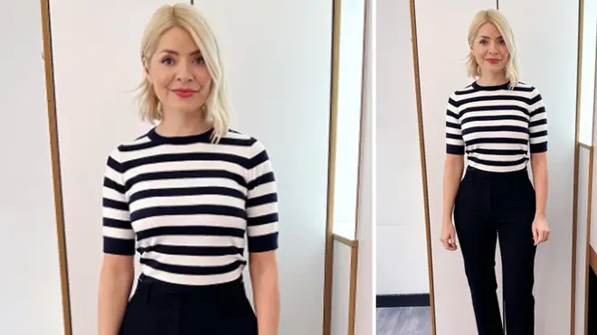 Holly Willoughby is wearing a striped top from Reserved