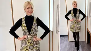 Holly Willoughby is wearing a mini dress from Oasis