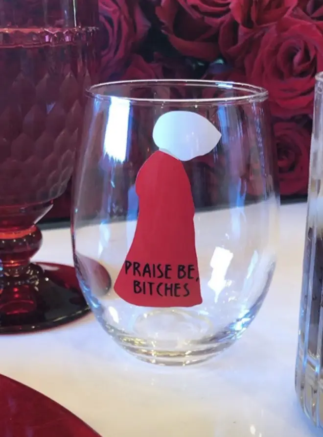 As well as dressing as handmaid&squot;s, the guests drank from tumblers with "praise be, bitchez" written on them