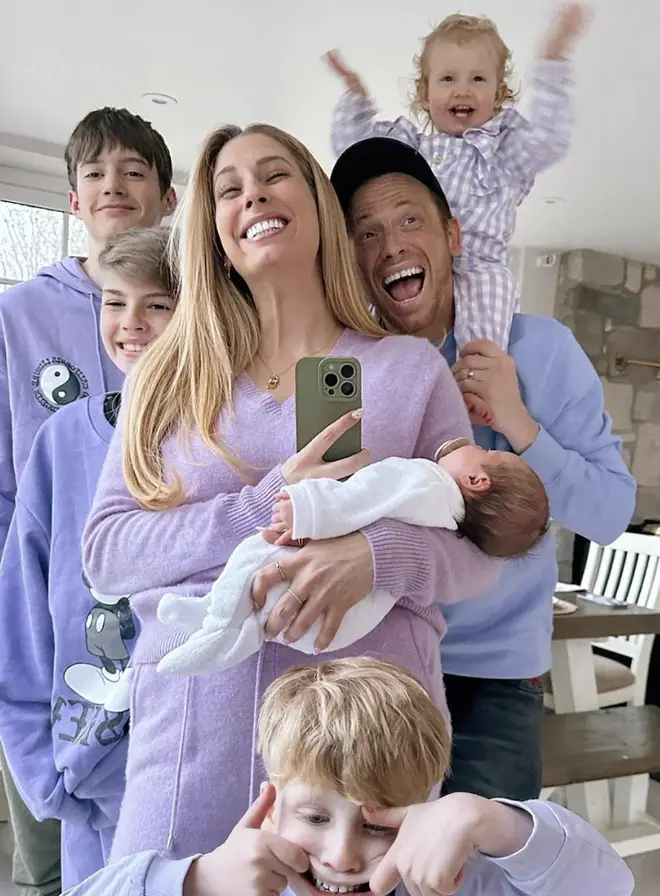 Stacey Solomon with her husband, Joe Swash, and her five children; Zachary, Leighton, Rex, Rose and Belle