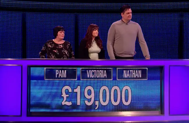 Pam, Victoria and Nathan played against Shaun Wallace for a total of £19,000 on The Chase