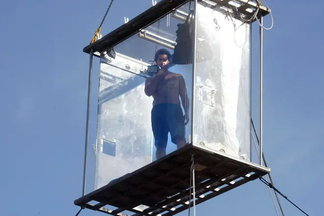 David Blaine spent 44 days suspended in a perspex box above the Thames in 2003