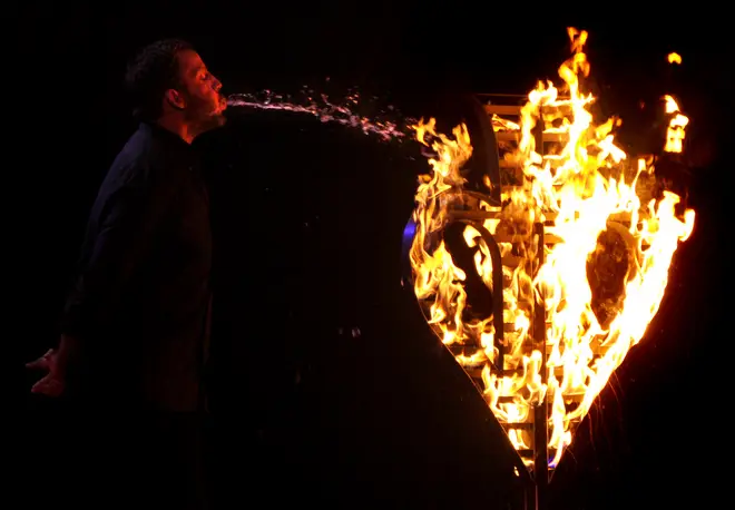 One of the tricks in David's tour is based on a fire-breathing vaudeville act from the early 20th century
