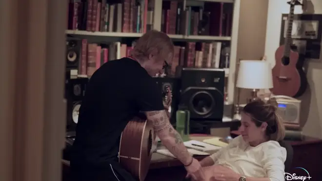 Ed Sheeran sings to his wife Cherry and their unborn baby in a clip from the documentary trailer