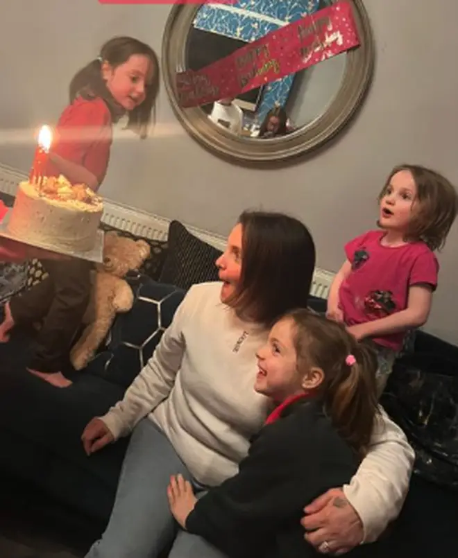 Sue Radford celebrated her birthday with a huge cake from her kids