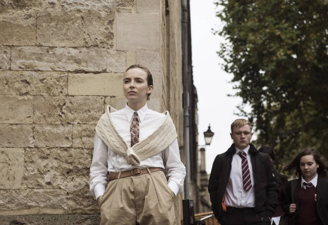 When Villanelle surprised Eve's husband Niko in Oxford, she wore this preppy look