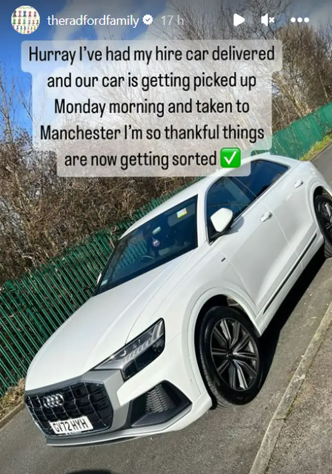 Sue Radford showed off her new car on Instagram