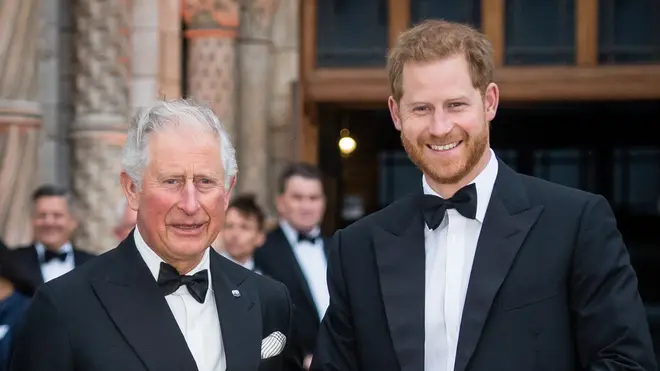 King Charles and Prince Harry attend the Our Planet Global Premiere, 2019