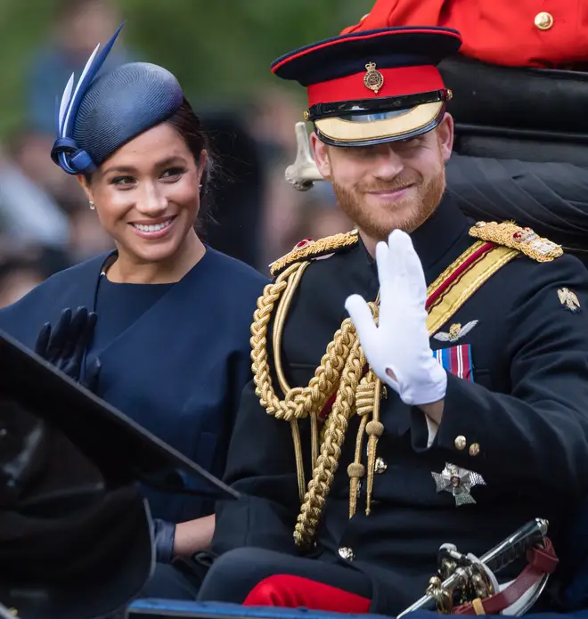 The Duke and Duchess of Sussex were all smiles ahead of the Trooping The Colour parade