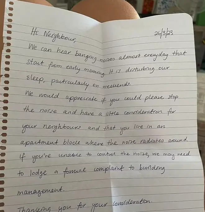 A woman shared a photo from her neighbour online