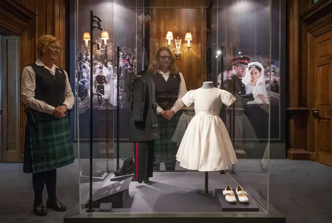Prince George and Princess Charlotte's wedding outfits are also on display