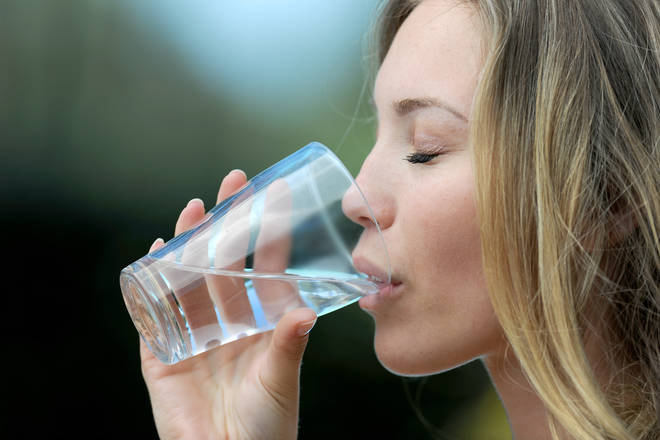 The NHS Choices website recommends drinking 1.2 litres of water daily (six to eight glasses)