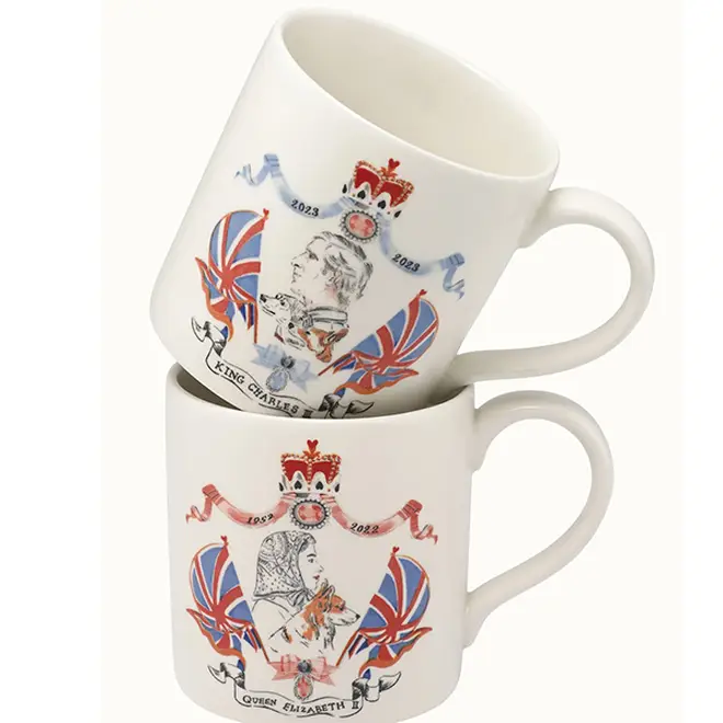 Coronation mugs that remember the late queen as well as celebrating the new king