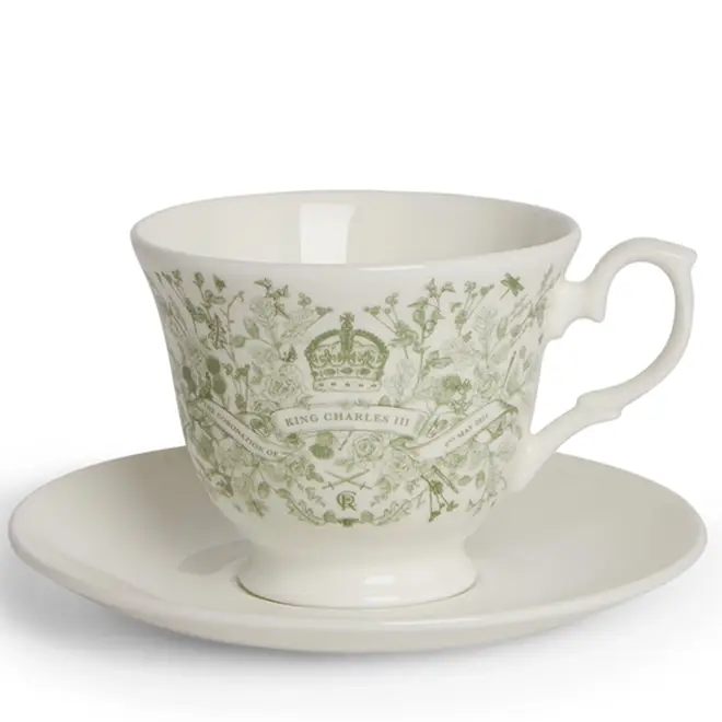 Harrods have incorporated afternoon tea vibes into their coronation mug for King Charles