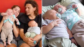 Parents Sofia and Lorenzo have struggled to tell the boys apart since birth.