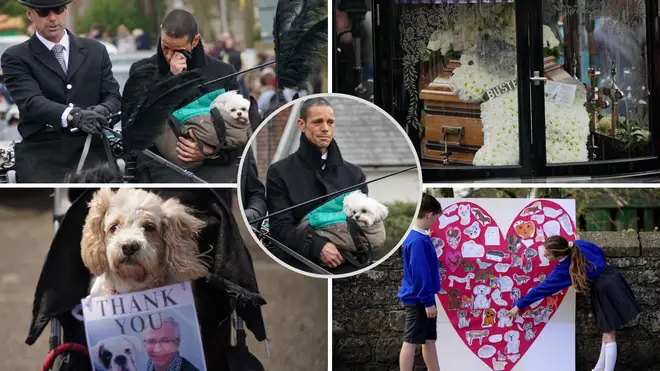 Paul O'Grady's husband was emotional as he travelled in the procession to the church