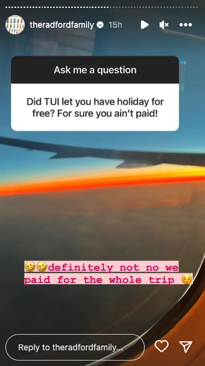 Sue Radford claims she paid for her whole holiday
