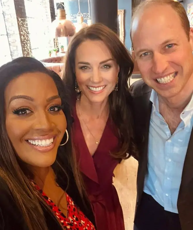 Alison Hammond poses for a selfie with the Prince and Princess of Wales during their outing in Birmingham