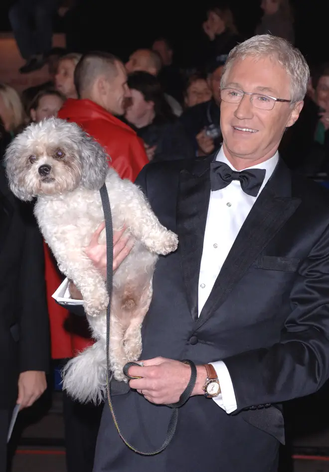 Paul O'Grady and his dog Buster attend the National Television Awards in 2005