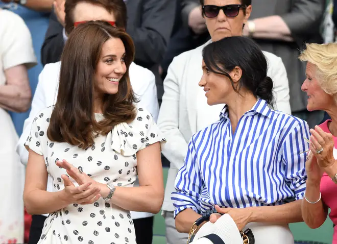 Meghan Markle and Kate Middleton watched Serena Williams play at Wimbledon 2018