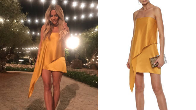 Caroline Flack shared some behind-the-scenes snaps of her in her slinky gold dress