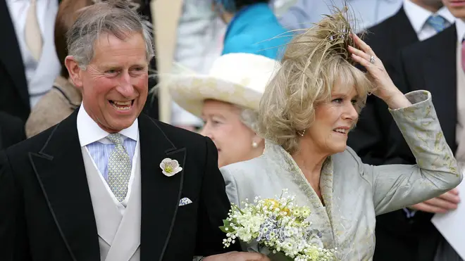 King Charles wears a hellebores flower in his buttonhole as he marries Queen Camilla, 2005