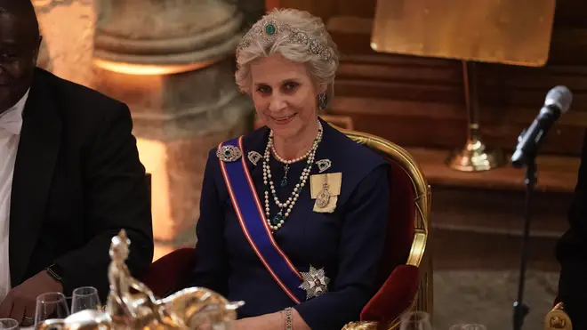 The Duchess of Gloucester during a banquet at the Guildhall in London.