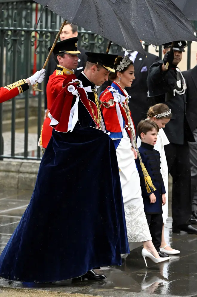 The Cambridges avoided the rain as they arrived at the historic event