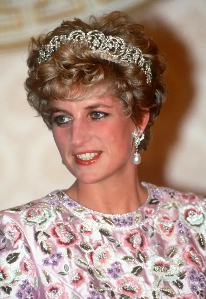 Princess Diana attends a banquet in South Korea, 1992