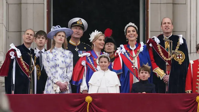 Members of the Royal Family join King Charles and Queen Camilla on the balcony