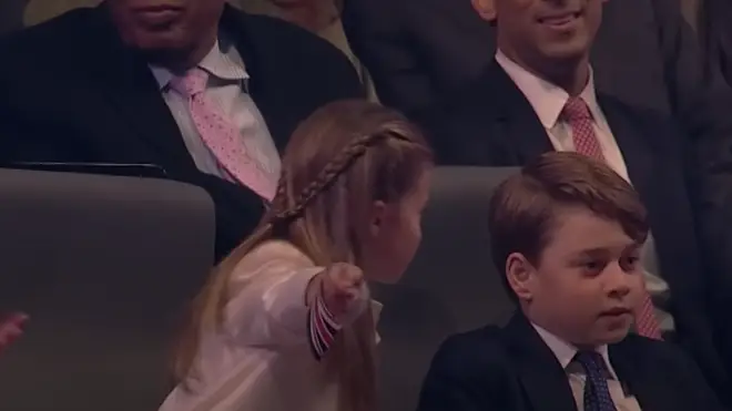 Princess Charlotte didn't want Prince George to miss the moment their dad walked on the stage