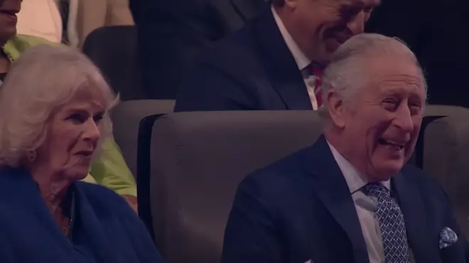 King Charles looked tickled as Prince William joked about his speech going on 'all night long'