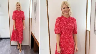 Holly Willoughby is wearing a floral midi dress