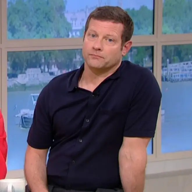 Dermot O'Leary looks downcast as he delivers the Phillip Schofield tribute message on This Morning