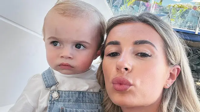 Dani Dyer and her two year old son Santiago on holiday together