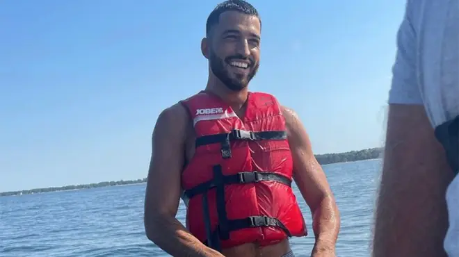 Mehdi Edno doing water sports on holiday