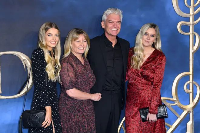 Phillip Schofield with wife Stephanie Lowe and daughters Ruby Lowe and Mollie Lowe