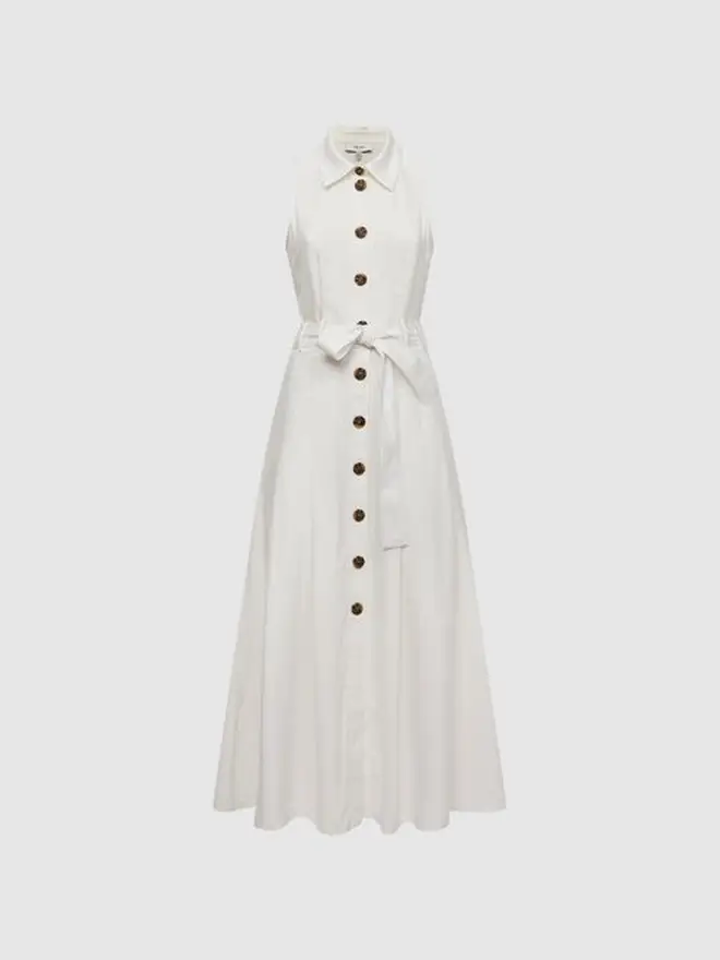 Holly Willoughby is wearing a white dress from Reiss