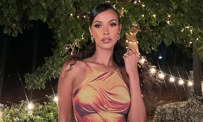 Maya Jama's wearing her naked wet look dress at the Love Island villa