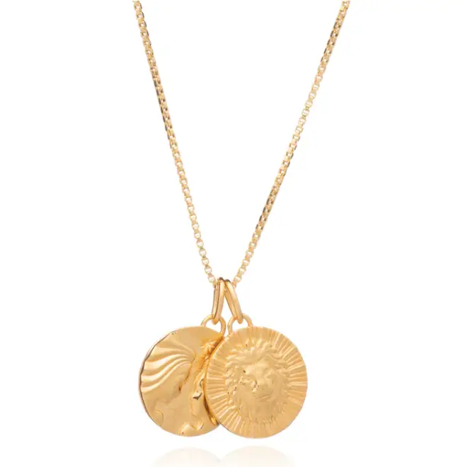 The Zodiac Art Coin Duo Necklace is the perfect summer accessory for any ensemble