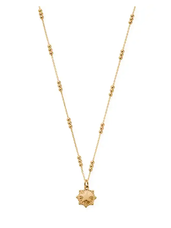 We are obsessed with the Triple Bobble Chain Raised Star Necklace by ChloBo