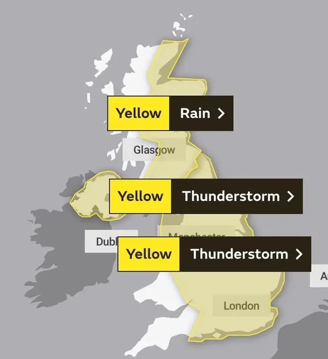 The Met Office has issued several weather warnings across the UK.