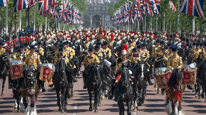 Trooping the Colour features a fabulous procession from Buckingham Palace