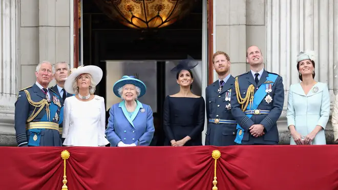 Prince Harry and Meghan Markle attend Trooping the Colour in 2018