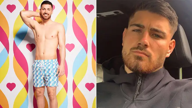 Love Island star Scott Van Der Sluis in trunks for his promo shoot alongside a picture of him taking a car selfie