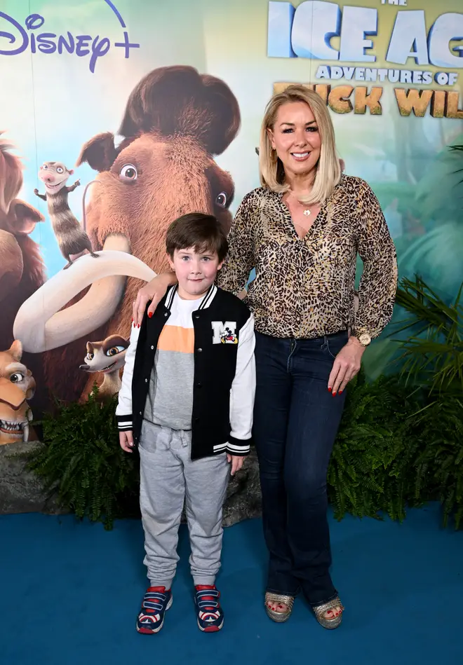 Claire Sweeney and her son in March 2023