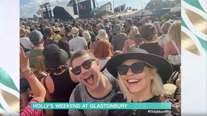 Holly Willoughby shared a picture of herself and co-host Dermot O'Leary at Glastonbury