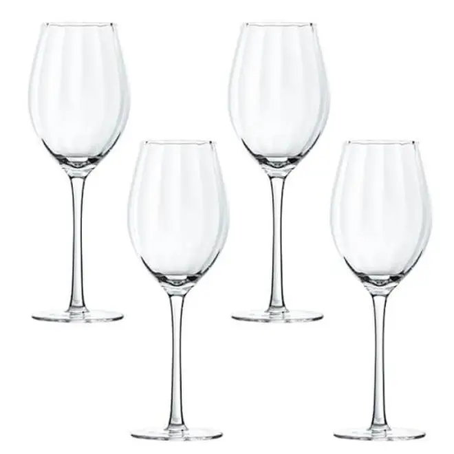 Harts of Stur Artisan Street Ripple White Wine Glasses Set of 4
