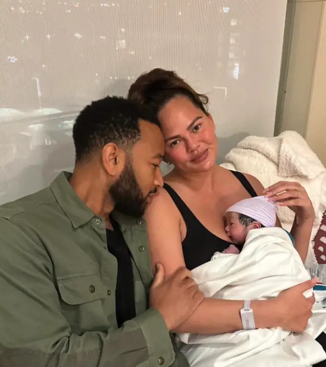Chrissy Teigen has shared photos from the birth of her son Wren.